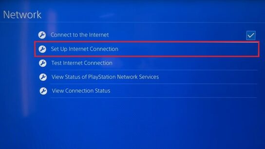 تصویری از تنضیمات شبکه ps4