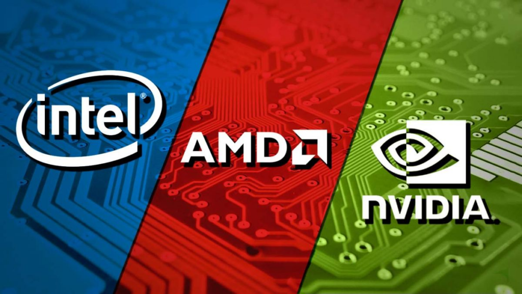 سه برند معروف Amd intel nvidia