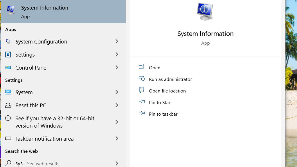 بررسی مشخصات کامپیوتر با استفاده از System Information 