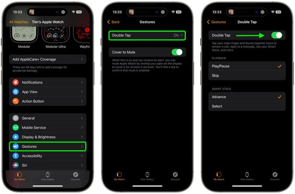 Double Tap on Apple Watch
