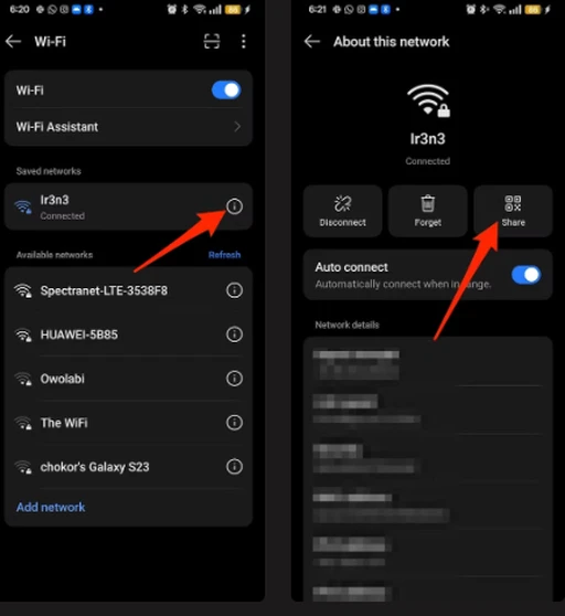 اشتراکگذاری اتصال اینترنت از طریق کد QR